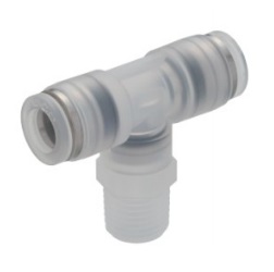 Tube Fitting PP, Corrosion-Resistant SUS303 Equivalent Fitting, Branch Tee (Thread Body Material: PP)