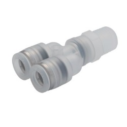 Tube Fitting PP, Corrosion-Resistant SUS303 Equivalent Fitting, Branch Y (Thread Body Material: PP)