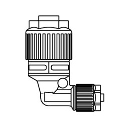 Union Elbow, Reducing Type, LQ1E-R Metric Size Fluoropolymer Fittings