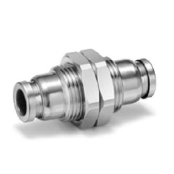 Bulkhead Union Fitting KQG2E, SUS316 One-Touch Pipe Fitting