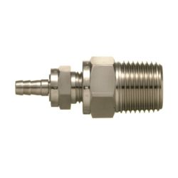 SUS316, Stainless Steel Double Ferrule Fitting, Male Bend Plug (Hose Nipple Type)