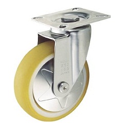 Press-Formed Reduced Noise Caster, Stainless Steel Fitting, Freely Rotating