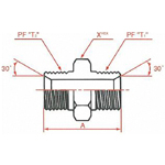 Both Ends PF30° MIS Male/Female Union