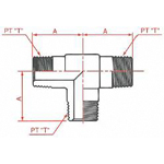 PT Connection Screw-in Type Male Screw Tee