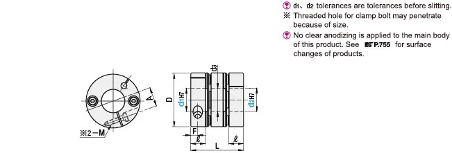Drawing ระบุขนาด (รุ่นอีโคโนมี่) คัปปลิ้งชนิดแผ่นดิสก์ ชนิดแคลมป์แบบยืดหยุ่นสูง (แผ่นดิสก์คู่) ชนิดใช้งานร่วมกับเซอร์โวมอเตอร์ได้