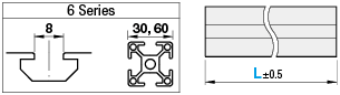 อลูมิเนียมเฟรม ซีรีส์ 6 / สล็อตกว้าง 8/ ขนาด 30 × 60 มม.: รูปภาพที่เกี่ยวข้อง