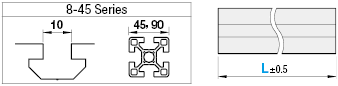 อลูมิเนียมเฟรม ซีรีส์ 8-45 / สล็อตกว้าง 10/ ขนาด 45 ×  90 มม.: รูปภาพที่เกี่ยวข้อง
