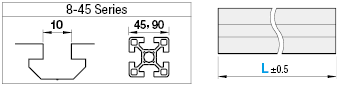 อลูมิเนียมเฟรม ซีรีส์ 8-45 / สล็อตกว้าง 10/ ขนาด 90 ×  90 มม.: รูปภาพที่เกี่ยวข้อง