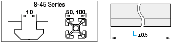 รูปภาพที่เกี่ยวข้อง : อลูมิเนียมเฟรม ซีรี่ส์ 8-50 / สล็อต กว้าง 10 / ขนาด 50 × 100 มม.