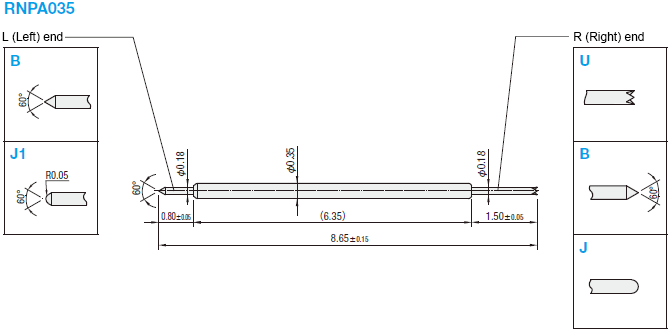 [ชนิดอีโคโนมี่] โพรบแบบปลายสองด้าน (สำหรับซ็อกเก็ต IC Test) จำหน่ายเป็นกล่อง ระยะติดตั้ง 17.7mil·19.7mil ซีรีส์ (0.45 มม. · 0.50 มม.): รูปภาพที่เกี่ยวข้อง