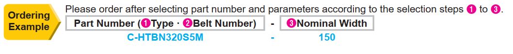 สายพานไทม์มิ่งแบบมีฟันชนิดประหยัด S2M S3M S5M S8M S14M ตัวอย่างการสั่งซื้อ