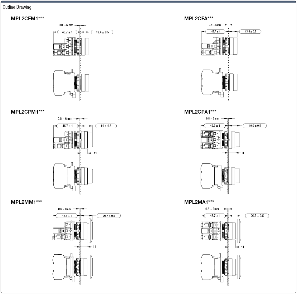 รูติดตั้งสวิตช์ปุ่มกดแบบมีไฟส่องสว่าง ขนาด Ø22 (สินค้าราคาประหยัด): ภาพที่เกี่ยวข้อง