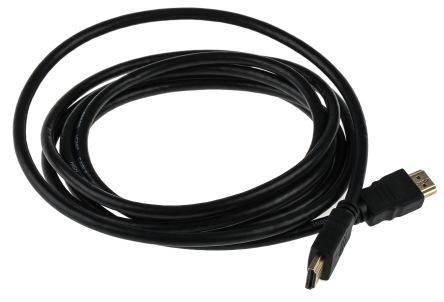 RS PRO 4K เกลียวนอก สาย HDMI to สายไฟ เกลียวนอก ยาว 3 ม (182-8474)