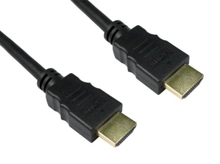 RS PRO 4K เกลียวนอก สาย HDMI เป็น สายไฟ เกลียวนอก , 5 ม., สีดำ (182-8475)