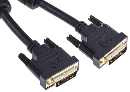 RS PRO DVI-D dual link to เกลียวนอก DVI-D dual สกรูหัวจม ชนิดหัวต่ำมาก, 2 ม