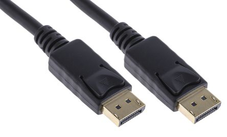 สายเคเบิล DisplayPort ตัวผู้ RS PRO เกลียวนอก ไปยัง DisplayPort เกลียวนอก สายไฟ พอร์ตเชื่อมต่อ , 10 ม