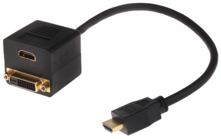 RS PRO เกลียวนอก HDMI เป็น DVI-D; สายไฟ HDMI