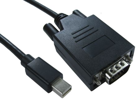 RS PRO mini DisplayPort เกลียวนอก กับ สายไฟ พอร์ตเชื่อมต่อ แสดงผล VGA เกลียวนอก , 1080p, 2 ม