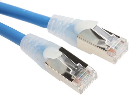 สายไฟ เครือข่ายอีเธอร์เน็ต (ethernet) RS PRO Cat6, RJ45 ถึง RJ45, แผง โล่กำบัง F/UTP, เปลือก LSZH สีน้ำเงิน, 10 ม.