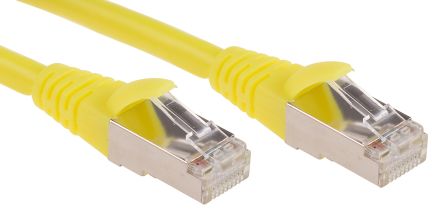 สายไฟ เครือข่ายอีเธอร์เน็ต (ethernet) RS PRO Cat6, RJ45 ถึง RJ45, แผง โล่กำบัง F/UTP, เปลือก LSZH สีเหลือง, 3 ม.
