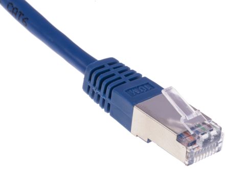 สายไฟ เครือข่ายอีเธอร์เน็ต (ethernet) RS PRO Cat6, RJ45 ถึง RJ45, แผง โล่กำบัง S/FTP, เปลือก พีวีซี สีน้ำเงิน, 10 ม.