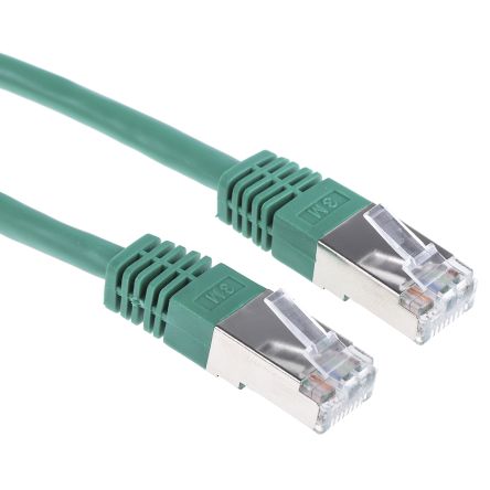 สายไฟ เครือข่ายอีเธอร์เน็ต (ethernet) RS PRO Cat6, RJ45 ถึง RJ45, แผง โล่กำบัง S/FTP, เปลือก พีวีซี สีเขียว, 5 ม.