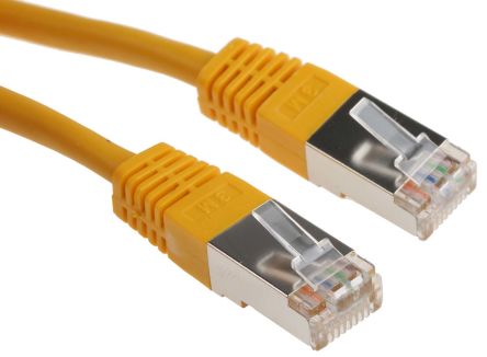 สายไฟ เครือข่ายอีเธอร์เน็ต (ethernet) RS PRO Cat6, RJ45 ถึง RJ45, แผง โล่กำบัง S/FTP, เปลือก พีวีซี สีเหลือง, 3 ม.