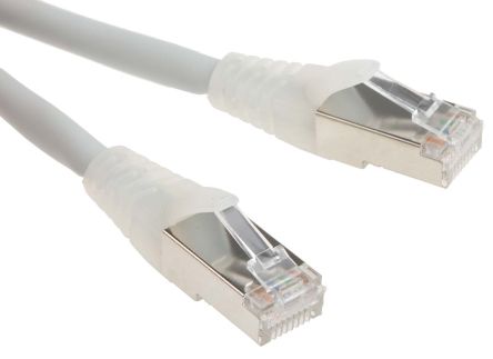 สายไฟ เครือข่ายอีเธอร์เน็ต (ethernet) RS PRO Cat6a, RJ45 ถึง RJ45, แผง โล่กำบัง S/FTP, เปลือก LSZH สีเทา 500 มม.