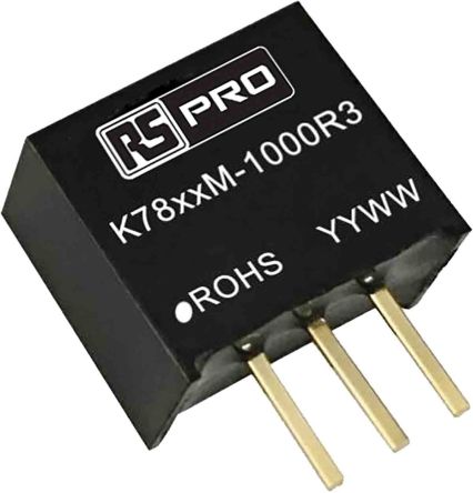 RS PRO PCB สวิตชิ่งเรกูเลเตอร์ เรกูเลเตอร์ , แรงดัน Output แรงดันขาเข้า 16 ถึง 36 V DC , กระแส Output 1 A (193-4010)