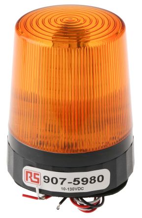 ไฟสัญญาณ LED กะพริบ RS PRO สีเหลืองอำพัน, 10 ถึง 100 V DC, แบบยึดด้วยสกรู, IP67, LLT