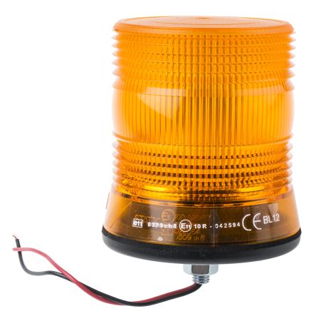 ไฟสัญญาณ LED กะพริบ RS PRO สีเหลืองอำพัน, 10 ถึง 30 V DC, ติดตั้งจุดเดียว, IP56