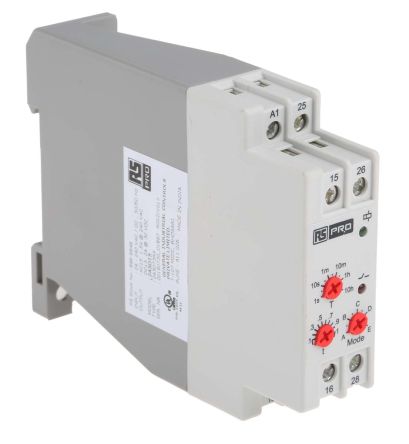 รีเลย์ ตั้งเวลามัลติ ฟังก์ชั่น รางปีกนก (DIN Rail) , 24 ถึง 240 V AC/DC, DPDT, 0.1 วินาทีถึง 10 ชม.