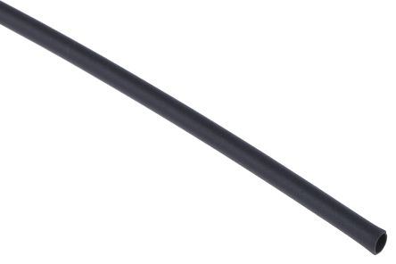 ท่อ การหดตัวด้วยความร้อน RS PRO สีดำ เส้นผ่านศูนย์กลางปลอก 1.6 มม. x ยาว 1.2 ม. อัตราส่วน 2:1