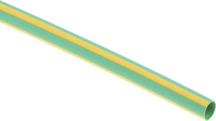 ท่อ การหดตัวด้วยความร้อน RS PRO สีเขียว สีเหลือง เส้นผ่านศูนย์กลางปลอก 4.8 มม. x ยาว 1.2 ม. อัตราส่วน 2:1
