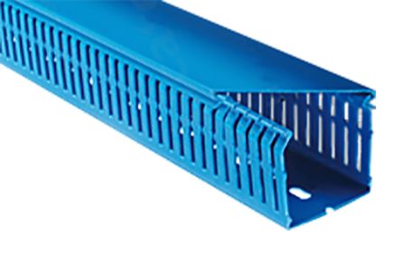 รางเดินสายไฟ RS PRO blue slotted panel - open ร่อง, W80 mm x D80mm, L2m, พีวีซี