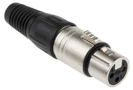 คอนเนคเตอร์ XLR ที่ต่อ สายไฟ RS PRO ตัวเมีย 250 V AC 3 ทาง กระบวนการชุบผิวเงิน (458-024)