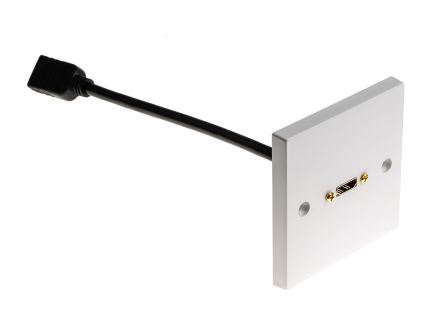 RS PRO single gang 1 way เพลทหน้า HDMI ตัวเมีย ถึง ตัวเมีย