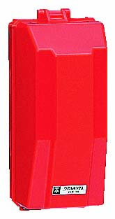 กล่องติดผนัง (พลาสติกกล่อง ป้องกันฝน ) สีแดงพร้อม สติ๊กเกอร์ เตือนอันตราย