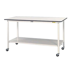 โต๊ะวางชิ้นงาน ทำงาน 150 series แบบเคลื่อนย้ายได้ H1,036 mm. พร้อมชั้นวางฟูลสเกล , กระดาน series