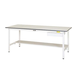 โต๊ะวางชิ้นงาน ทำงาน 150 series มี ตู้ ยึดอยู่กับที่ , H740 mm, มี กระดาน ชั้นครึ่งหน้า , SUP series (61-3744-32)