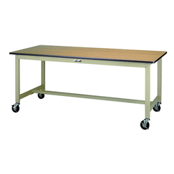 โต๊ะวางชิ้นงาน ทำงาน 300 series, แบบเคลื่อนย้ายได้, H740 mm, ท็อป แผ่นเพลท โพลีเอสเตอร์ , SWPC series (61-3756-52)