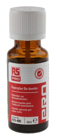 กาว ขวด RS PRO Debonder สำหรับใช้กับ กาว ไซยาโนอะคริเลต 20 ml