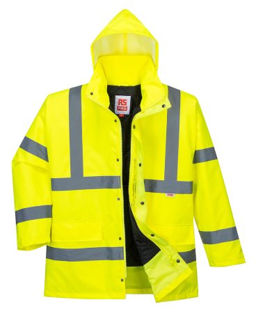 เสื้อแจ็คเก็ตจราจร RS PRO สีเหลือง ใช้ได้ทั้งชายและหญิง hi Vis, L
