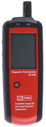 จอ LCD เรืองแสง RS PRO Psychrometer การวัดสูงสุด 100 (ความชื้นสัมพัทธ์)%