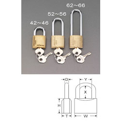 แม่กุญแจทรงกระบอกแขวนแบบยาว (กุญแจทั่วไป)EA983SG-53