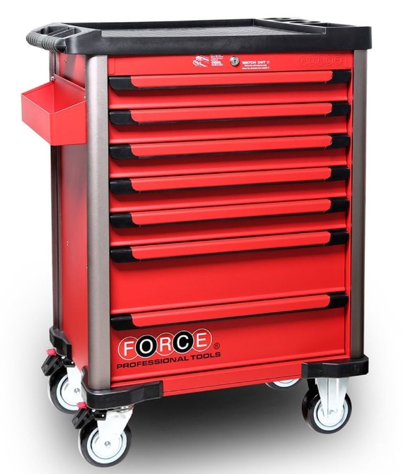 RED 7 DRAWER TROLLEY WITH TOOL