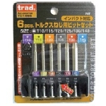 Torx บิตสำหรับ สกรู คลองเลื่อย (6 ชิ้น) (TCT-665)