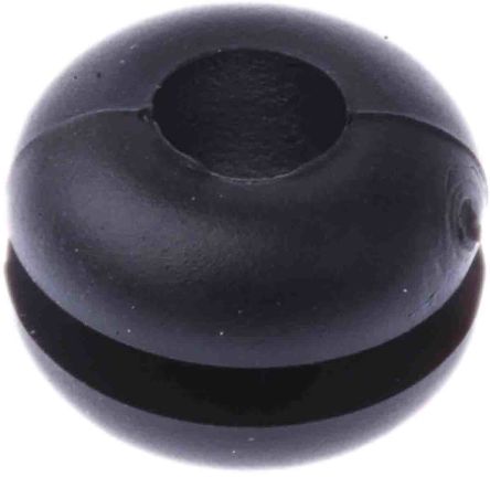 แหวนร้อยสาย สายไฟ RS PRO สีดำ พีวีซี 6.4 มม. สำหรับเส้นผ่านศูนย์กลาง สายไฟ สูงสุด 4 มม