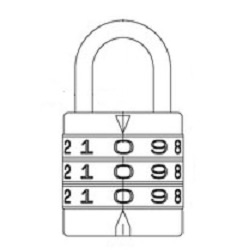 แม่กุญแจรหัสแบบกลม ชนิดรหัสตรงกัน