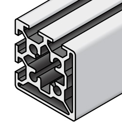 เฟรม อะลูมิเนียม 6 series แบบเหลี่ยม 50 × 50 มม. 2 ช่องข้าง